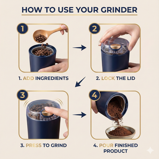 Portable 4-Blade Mini Grinder & Blender for Home & Office