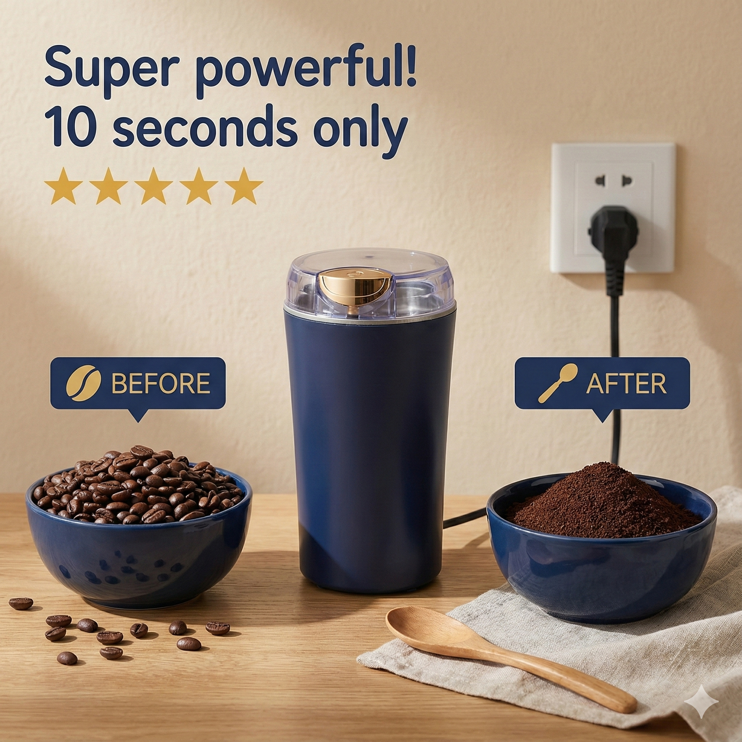 Portable 4-Blade Mini Grinder & Blender for Home & Office