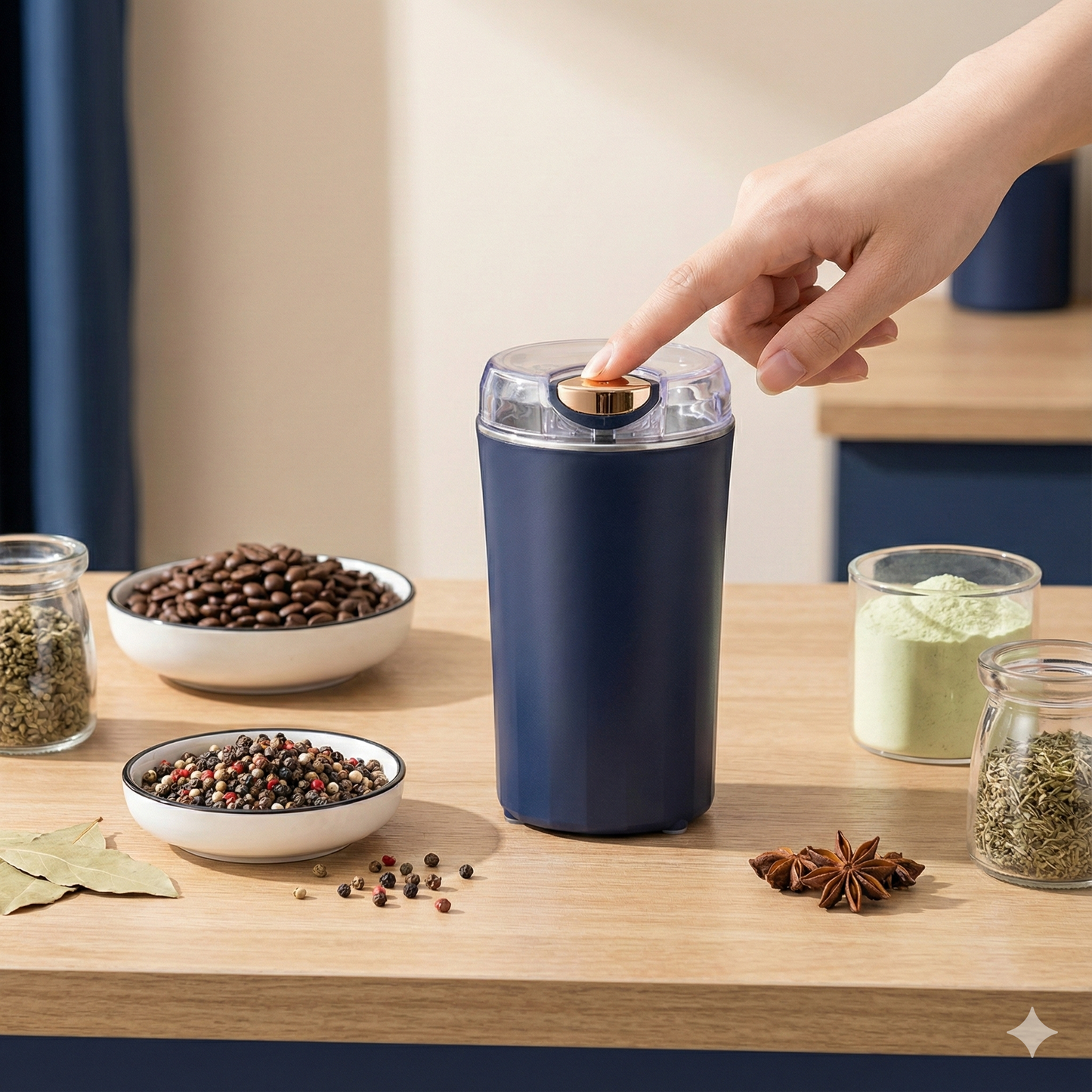 Portable 4-Blade Mini Grinder & Blender for Home & Office