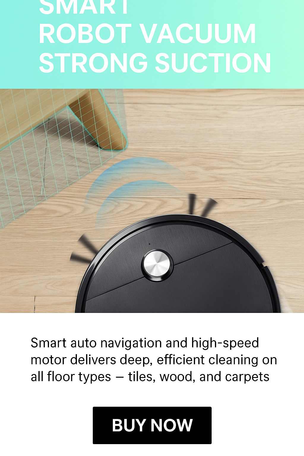 Smart Robot Vacuum Cleaner – Strong Suction, Auto Cleaning & Mopping Function